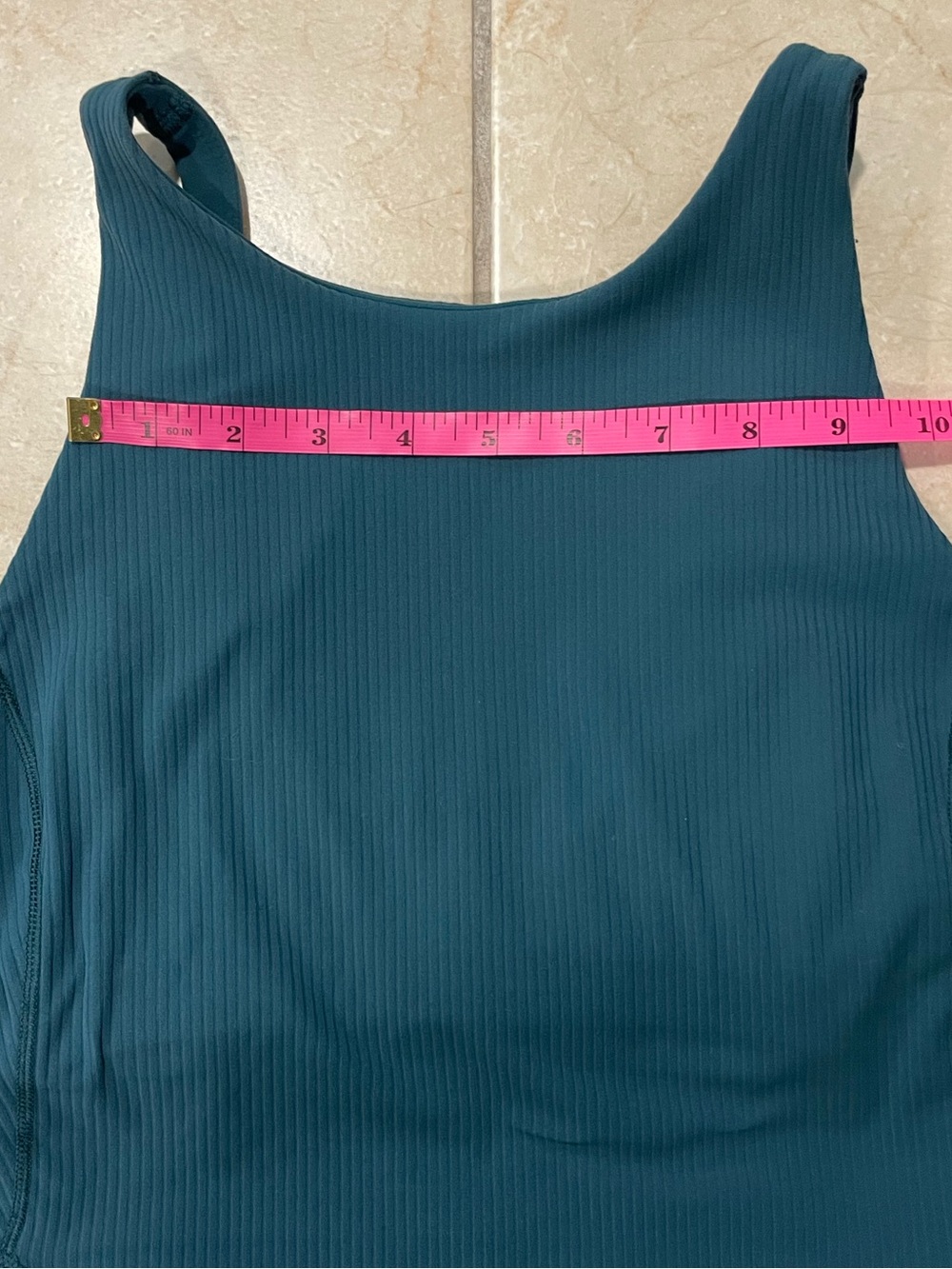 lululemon athletica Ribbed Deep Teal Scoop Neck Crop Tank - Picture 6 of 11